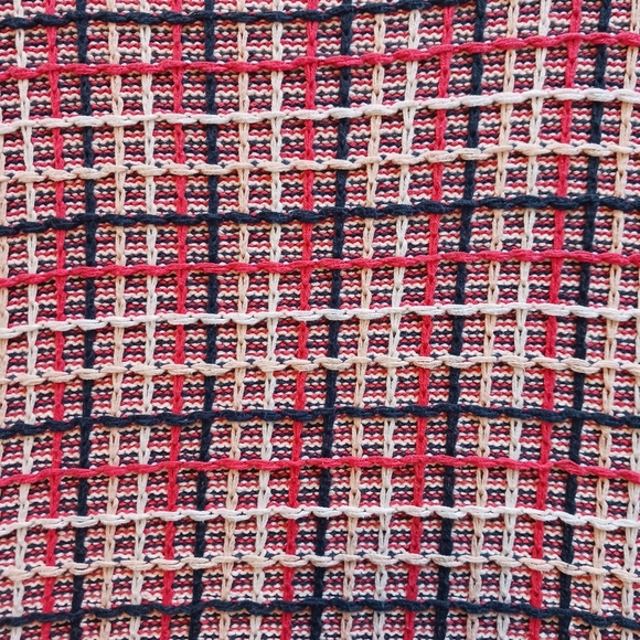 Ann Taylor Tweed Sweater In Coral & Navy Size Large Petite EUC $68 Retail - Picture 5 of 8